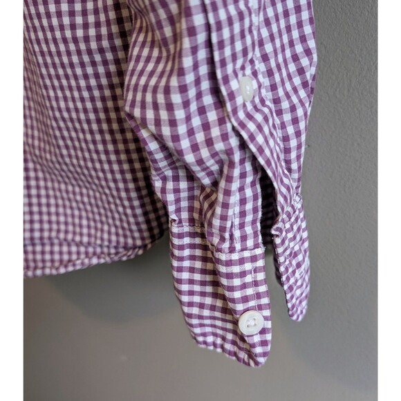 J.Crew Size XL Purple Check Shirt Lightweight White Poplin Mens Extra Large  LS - Picture 3 of 4